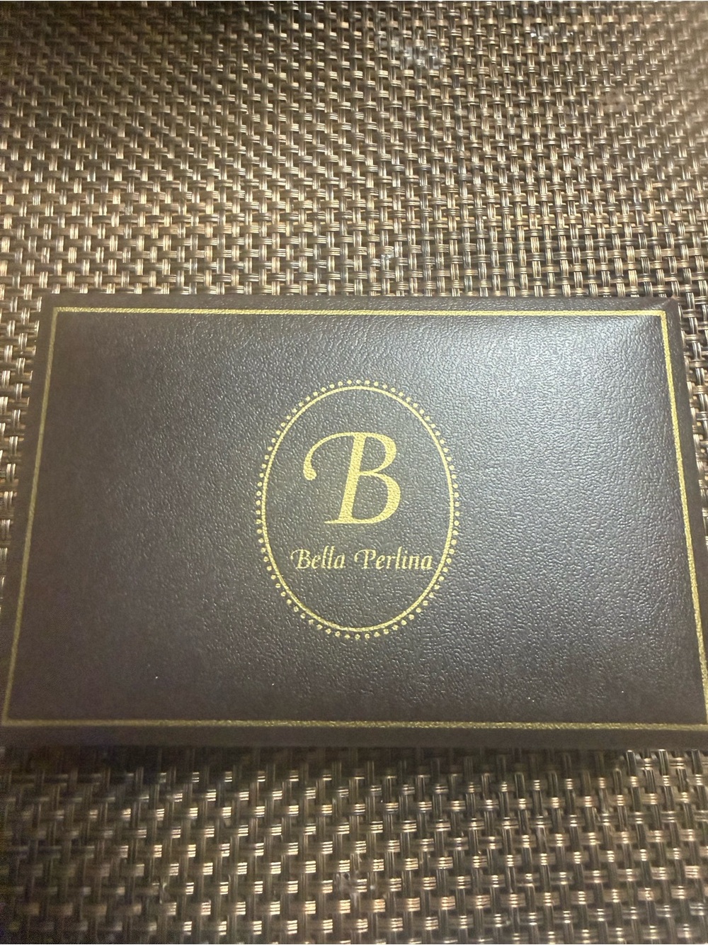 bella Perlina Black and Gold Cuff Link Box